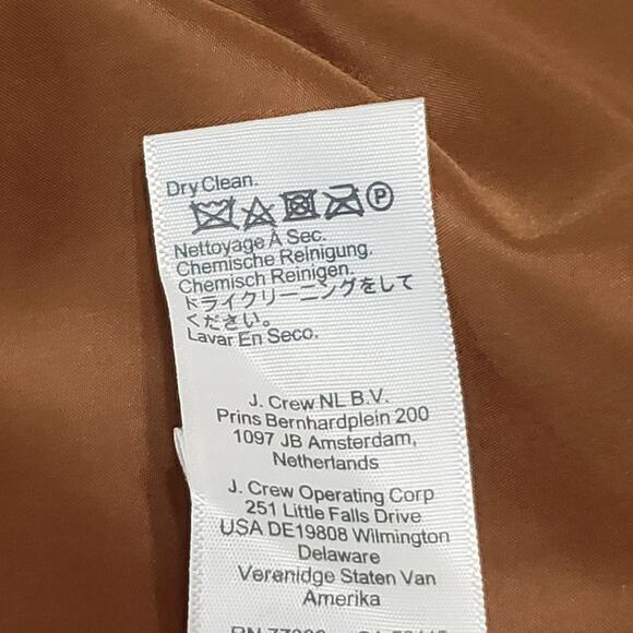 NWT J. Crew Factory Drapey Twill Double-Breasted Blazer Warm Brandy Sz 6 Preppy - Picture 9 of 16